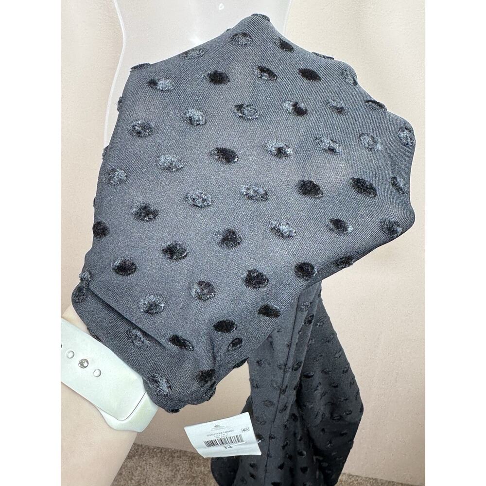 NWT Ralph Lauren Womens Formal Midi Dress Black Swiss Dot Polka Dot 14 Party - Picture 13 of 14